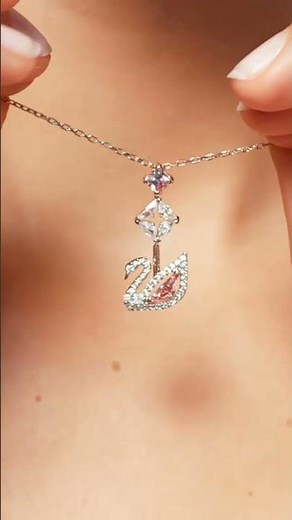 Pink Swan Necklace | SWAROVSKI | #shorts