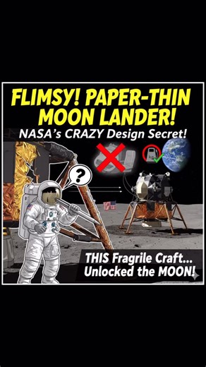 ZXYThinking on Instagram: "The Paper-Thin Ship That Landed on the Moon Description: The Apollo Lunar Module was so fragile its aluminum walls were thin enough to puncture with a pen. Yet this delicate spacecraft safely carried astronauts to the lunar surface and back. Discover how NASA turned flimsiness into a brilliant engineering solution for landing on the Moon. #NASA #Apollo #Engineering #LunarModule #Apollo #NASA #MoonLanding #SpaceEngineering #Aerospace #Spacecraft #ThinWalls #EngineeringM