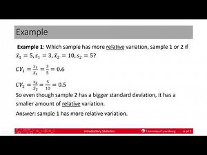IntroStats 3.3 - Introduce the Coefficient of Variation (CV) and an example