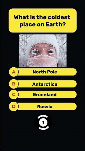 What is the coldest place on Earth? | Geography quiz | General Knowledge #cold #place #earth