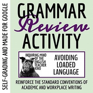 Grammar Activity on Loaded or Manipulative Language | Connotation | Self-Grading