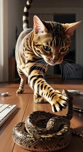 Funny! Cat lunges, snake like You serious? Watch the epic surprise