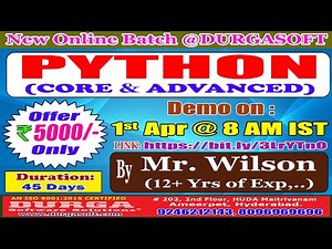 PYTHON Online Training @ DURGASOFT