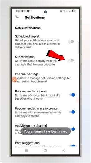 How to OFF YouTube Subscription notifications #shorts