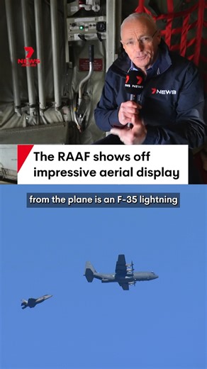 272K views · 3.2K reactions | The RAAF has put on an impressive display flying an F35 fighter jet behind a C130 Hercules. #raaf #airforce #f35 #c130 #airshow #plane #fighterjet #7NEWS | 7NEWS Australia | Facebook