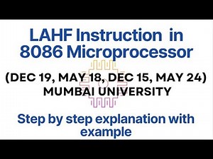 LAHF Instruction in 8086 | Data Transfer Instruction | TRN CSE TUTORIAL