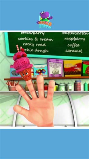 Ice cream Finger Family #shorts #nurseryrhymes #kidssong #hellohippo