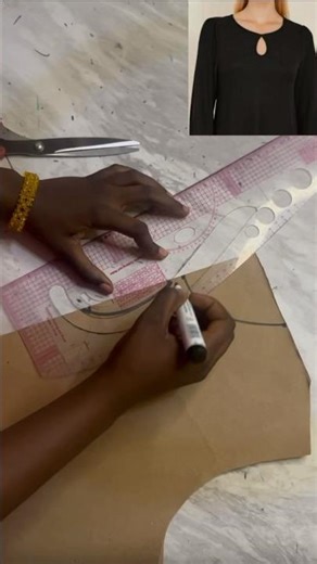 Keyhole neckline tutorial #sewingtutorial #necklinedesigns #easysewingtutorial #sewingtips #shorts