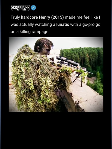 The first full-length action movie ever shot entirely in first-person POV. Director Ilya Naishuller strapped GoPro Hero3 cameras to stuntmen's heads and let them run through Moscow for 90 minutes straight. He got the idea from his own Biting Elbows music video