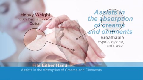 CARA Moisturizing Eczema Cotton Gloves, Large, 24 Pair