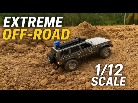1/12 Scale RC Jeep Cherokee Extreme Off-Road Challenge | Tough Terrain Crawling Test