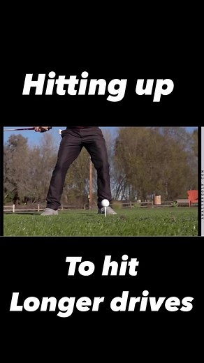 Visual of an upward angle of attack with a driver - a necessary component to maximize your distance | Adam Young Golf