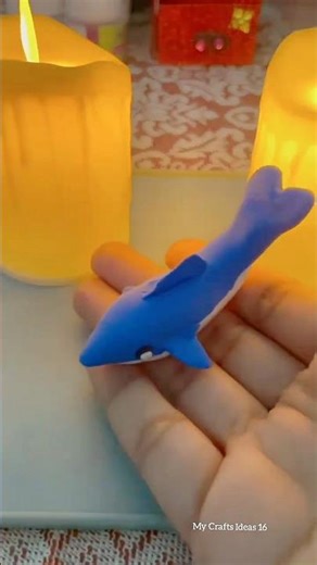 This Mini Dolphin Is TOO CUTE! | Air Dry Clay DIY #shorts #diy