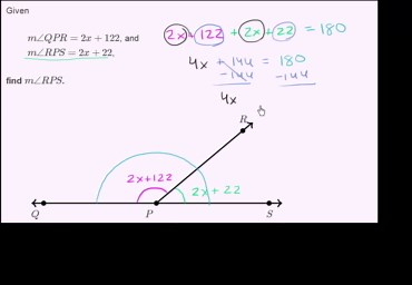 Equation practice with supplementary angles