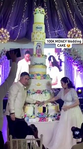 6.5M views · 43K reactions | My biggest cake so far.. with 100K money inside. Gusto nyo bang ipost kona din dito yung the making nito? Hehe this cake was 2021 pa. #moneycake #weddingcake | Miss Cha Baking and Cake Decorating | Facebook