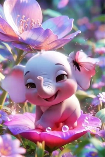 E02. Tiny Elephant Chasing a Butterfly #cuteanimals #tinyworld #adorableanimals