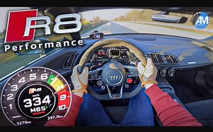 第一视角 奥迪 R8 Performance | 0-335 km/h 高速公路 🏁 加速测试 超快！| by Automann