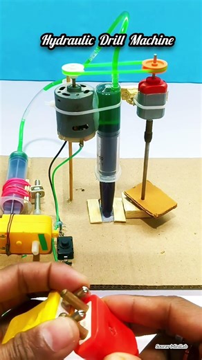 Hydraulic Drill Machine with DC Motor 😱 | Mini Science Project