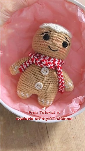 Crochet Sweet Gingerbread Man 🫶 #amigurumi