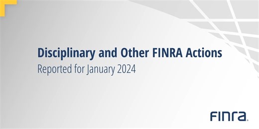 The January Disciplinary Actions report is now available. FINRA sanctioned several respondents for violations involving accounts of seniors. Learn more ▶️ https://bit.ly/3O1QPhm | FINRA
