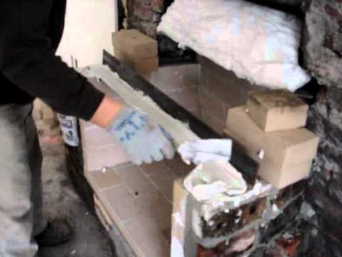 fire brick and angle piece installation
