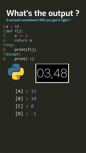 Can You Solve This Python Quiz ? 🧠 Comment Your Answer !