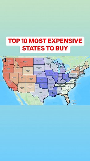 Reventure Data on Instagram: "Be careful buying a house in these states this year. They are the most expensive for homebuyers. We compare home values to median household income to find the worst ones. Other expensive states include Washington, Massachusetts, Oregon, Idaho, Nevada, Colorado, New York, and Utah. The higher the price-to-income ratio, the harder it is to afford a home. And the less likely prices are to grow long-term. On www.reventure.app we turn this ratio into an overvaluation sco