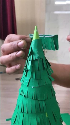 Easy Paper Christmas Tree 🎄 | 1-Minute DIY Craft for Kids #christmastreecraft #viral #trending