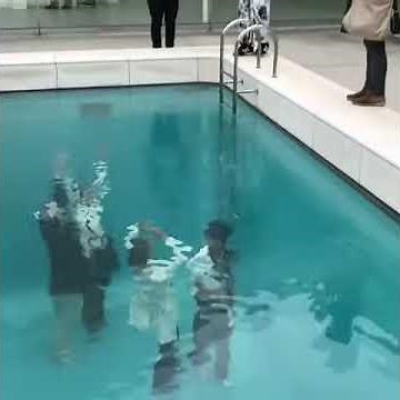 Optical illusion Swimming Pool in Japan makes People look like they're Underwater