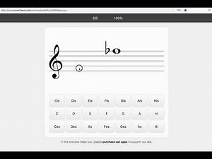 musictheory.net | Tenuto - Töne im Notensystem finden, mit # und b