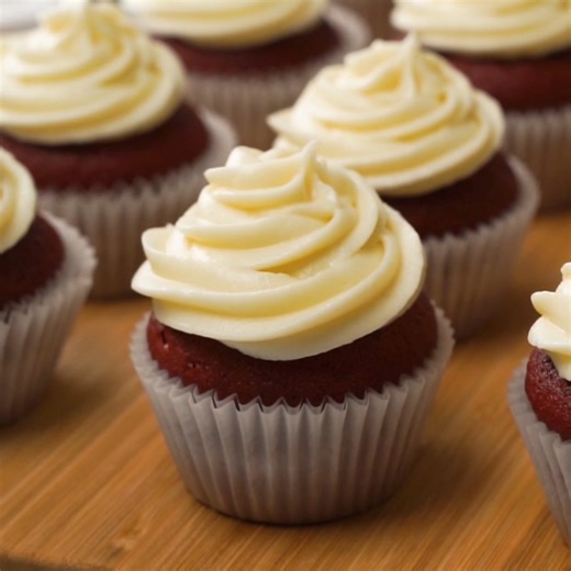 *Recipe Link in Comments* These Red Velvet Cupcakes are a bakery-style favorite with rich flavor and smooth, creamy frosting on top. | Melissa's Southern Style Kitchen