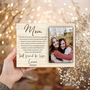 Mother of the Bride Gift From the Bride,photo on Wood,picture Frame,father of the Bride Gift From Bride,wedding Gift Mom Dad From Daughter - Etsy