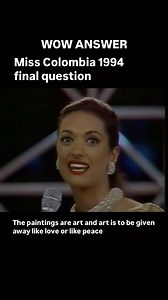 What an AMAZING Winning Answer of Miss Colombia 1994 Tatiana Castro. #misscolombia1994 | The Great Pageant Community