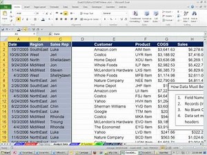 Office 2010 Class #34: How Data Must Be Setup To Use Excel Data Analysis Features