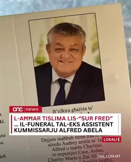 ONE.COM.MT on Instagram: "Dalgħodu sar il-funeral tal-eks Assistent Kummissarju tal-Pulizija Alfred Abela fil-Knisja tal-Karmnu tal-Balluta, li kienet ippakkjata bi qraba u ħbieb. Abela, magħruf bħala “s-Sur Fred”, miet fl-età ta' 79 sena nhar l-Erbgħa li għadda. Hu kellu karriera twila fil-Korp tal-Pulizija fejn ingħaqad fl-1969, waqt li irtira fl-2008."