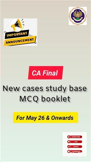 CA Final New cases study base MCQ booklet #cafinal #icaiexam