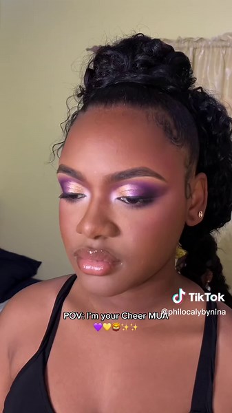 Purple Cheerleader Makeup Tutorial for Competitions