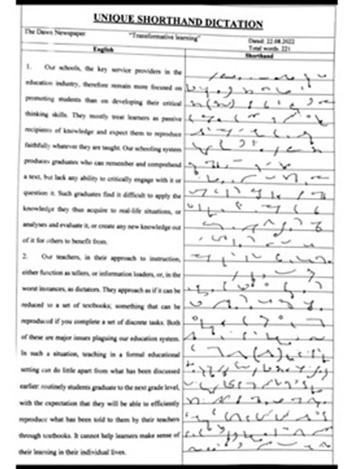 Unique Shorthand Dictation - Transformative Learning - 82 Word Per Minutes WPM - Viral Videos