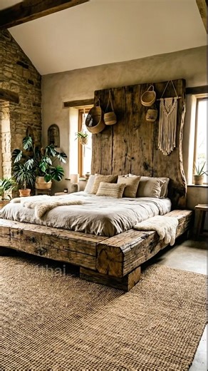 Cozy Wooden Bedroom Design | Natural Rustic Bedroom Ideas #cozyhome #WoodenBedroom #HomeDecor