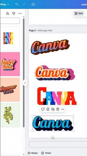 How to Make Gradient Script & Stacked Neon Text with Typelettering in Canva | Text Effect Tutorials✨