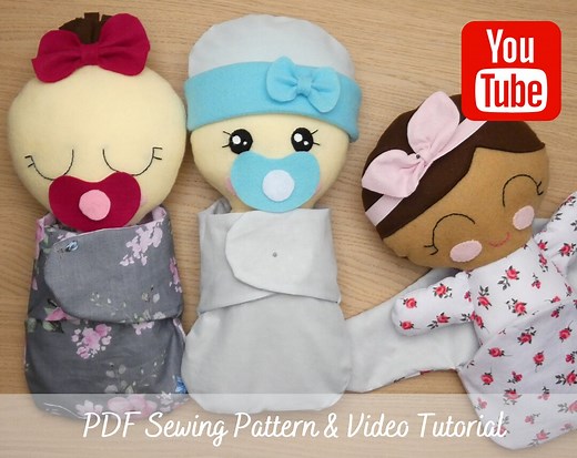 PDF Baby Doll With Swaddle Wrap Sewing PATTEREN & Video Tutorial - Etsy