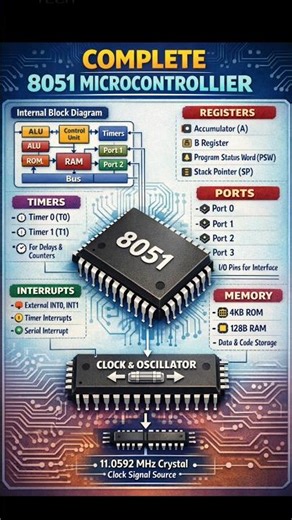 8051 microcontroller 🔥⚡💪#trendingshorts #subscribeplease #viralvideo #electronics #microcontrollers