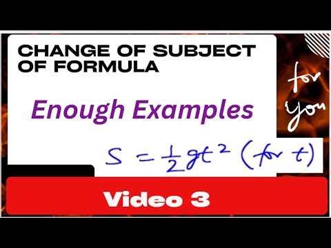 Change of Subject of Formula - Examples: 1 (Digital School - CCSCAT)