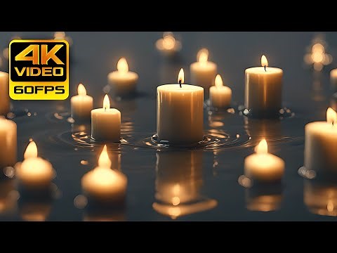Burning Candles - Virtual Relaxing Tealights 🕯 4K Background Animation Screensaver | Video Only