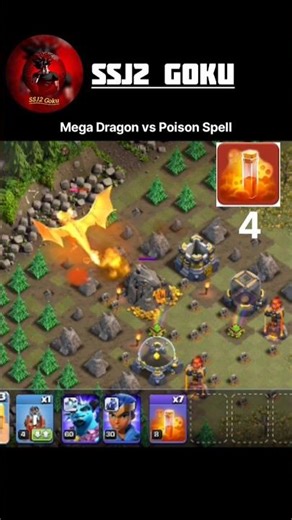 How many Poison Spell need for Mega Dragon? 🤔 #clashofclans #coc #esports #gaming #supercell