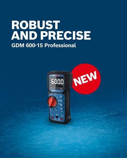 339K views · 27 reactions | Tough tool. Smart design. ​ The GDM 600-15 Professional Digital Multimeter is built for construction sites and made to last. ​ Robust, efficient, and versatile – it simplifies even the toughest jobs. ✅ ​ What are you waiting for? https://brnw.ch/21wTjeA | Bosch Professional Power Tools and Accessories | Facebook