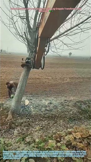 Smart Forestry: How an Excavator with Log Grapple Transforms Tree Removal! 🌳🚜