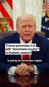 17K views · 187 reactions | President Donald Trump makes history with the first-ever speech by a sitting U.S. president at a cryptocurrency conference Thursday, promising the U.S. will "dominate crypto and the next generation of financial technologies… we’re way ahead.” | cheddar news | Facebook