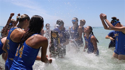 UCLA match point, celebration at 2026 NCAA beach volleyball championship