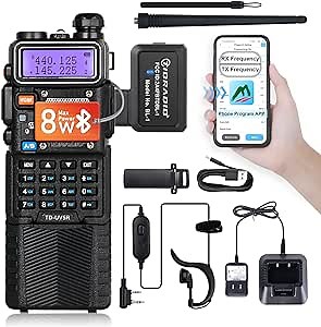 3800mAh TIDRADIO 8 Watt UV-5R Handheld Dual Band Ham Radio with Wireless Programmer
